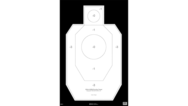 Picture of Action Target Idpap100 Competition Official Idpa Silhouette Tagboard Hanging 23" X 35" Black/White 100 Per Box IDPA-P 793936705247