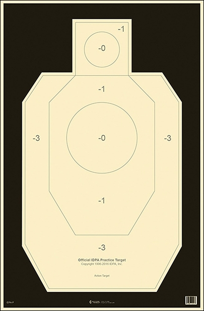 Picture of Action Target Idpap100 Competition Official Idpa Silhouette Tagboard Hanging 23" X 35" Black/White 100 Per Box IDPA-P