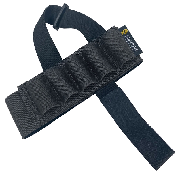 Picture of  Adaptive Tactical At06400 Stock Mounted Shell Carrier  5Rd Shotshells Removable Black Nylon Non Slip Loops Adj. Stock Fit 682146911732