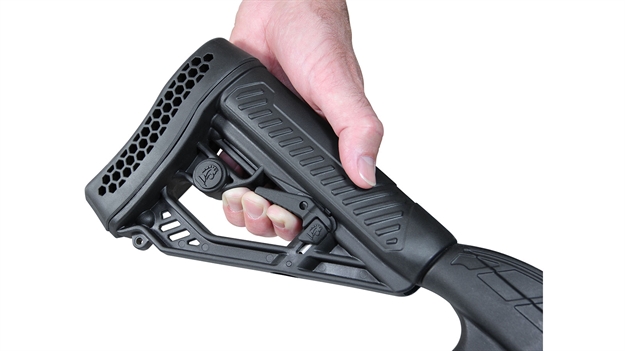 Picture of Adaptive Tactical At02020 Tac-Hammer Rm4 Black Synthetic, Adjustable Stock With Magazine Compartments, Stowaway Accessory Rail, Fits Ruger 10/22 Takedown (Factory Tapered Barrel) AT-02020