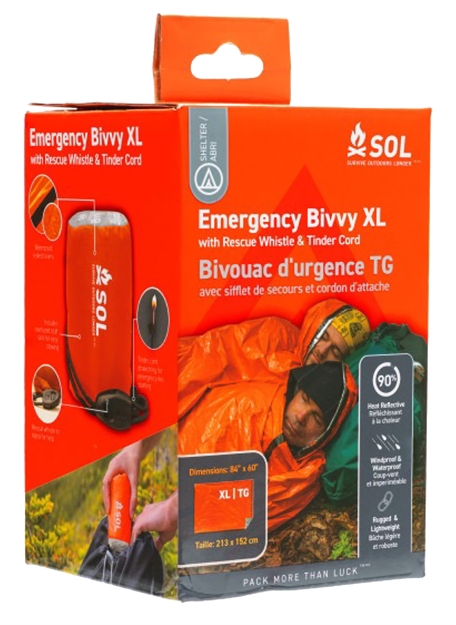 Picture of Adventure Medical Kits 01401144 Sol Bivvy Warmth Waterproof Wind Resistant Orange XL 0140-1144