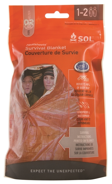 Picture of  Survive Outdoors Longer 01401701 Sol Survival Blanket Warmth Waterproof Orange Metalized Polyethylene
