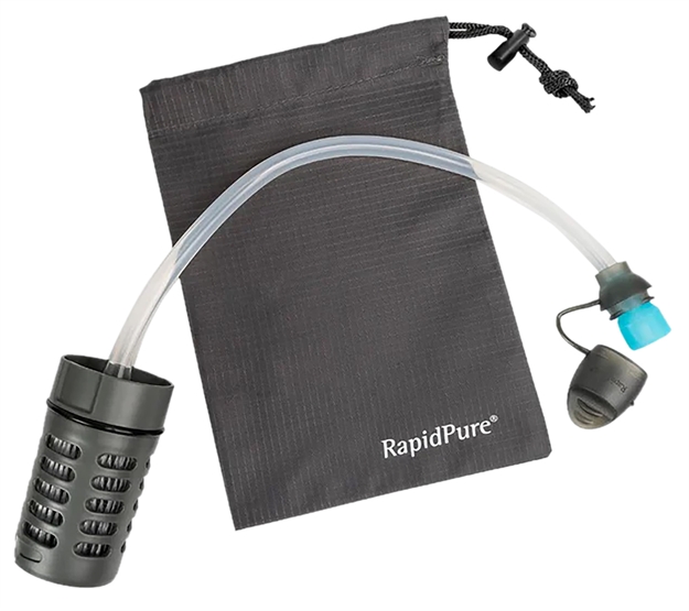 Picture of Rapidpure 01600105 Purifier + Ultralight Straw Black/Clear, 16" X 24" X 2.4", Includes Travel Pouch 0160-0105