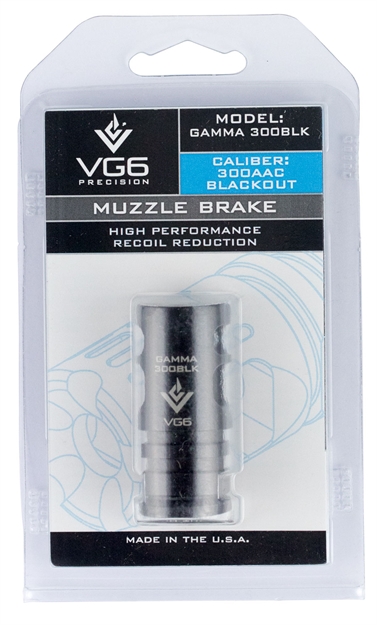 Picture of Aero Precision Apvg100003a Vg6 Gamma Gamma Muzzle Brake 300 Aac Blackout/Whisper (7.62X35mm) 1.72" L 5/8X24 Tpi 17-4 Stainless Steel Black Nitride