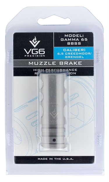 Picture of Aero Precision Apvg100018a Vg6 Gamma Gamma Muzzle Brake 6.5 Creedmoor/6.5 Grendel/6.8 Remington Spc  2.2" L 5/8X24 Tpi 17-4 Stainless Steel Bead Blasted