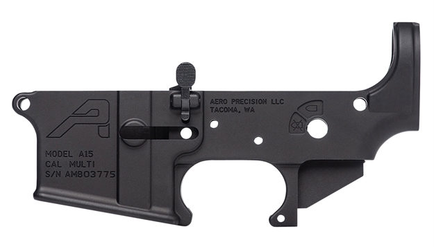 Picture of Aero Precision Apar501102ac Ambidextrous Stripped Lower Receiver Ar-15 Ambidextrous Black Anodized