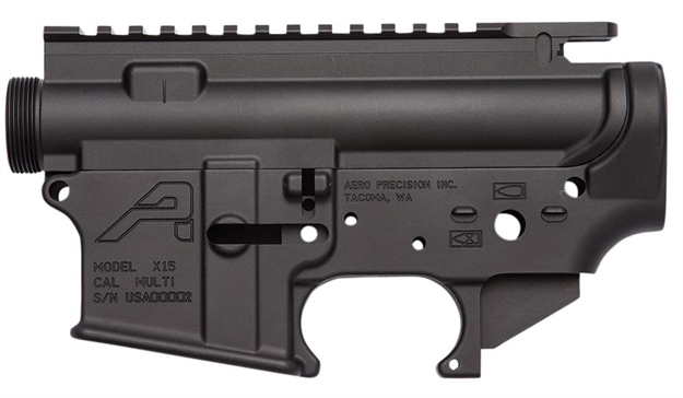 Picture of Aero Precision Apcs100002 Ar-15 Stripped Receiver Set Multi-Caliber AR Platform Black Hardcoat Anodized