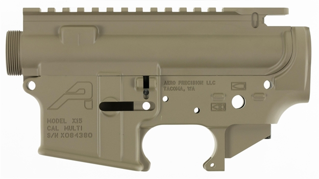 Picture of Aero Precision Apcs100008s Ar-15 Stripped Receiver Set Ar-15 AR Platform Multi-Caliber Flat Dark Earth Cerakote