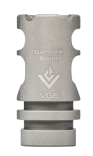 Picture of Aero Precision Apvg100028a Vg6 Gamma 9Mm Luger Muzzle Brake/Compensator 1/2"-28 Tpi Bead Blasted 17-4 Stainless Steel