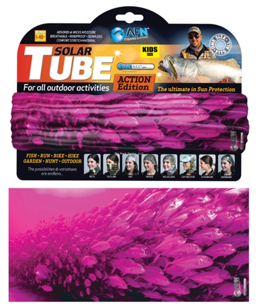 Picture of Afn Kids Solar Tube,Fish School Pink, Cool Max Upf 40,Breathable,Windproof,Seamless,Stretch, One Size