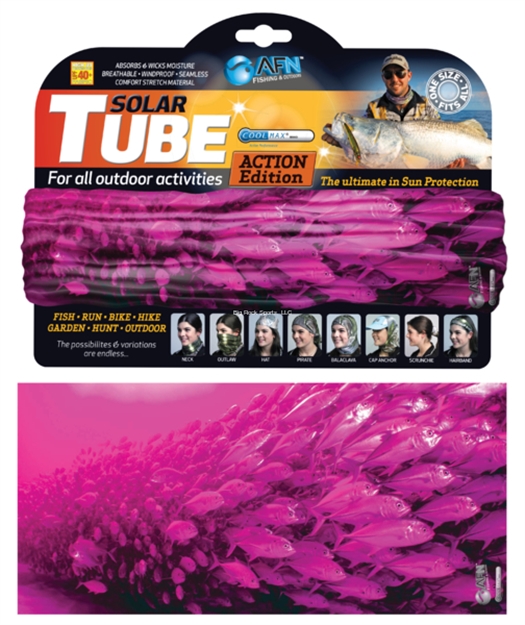 Picture of Afn Solar Tube,Fish School Pink, Cool Max Upf 40,Breathable,Windproof,Seamless,Stretch, Adult,One Size Fits All