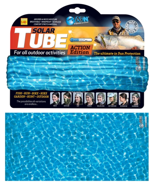 Picture of Afn Solar Tube,Water Blue, Cool Max Upf 40,Breathable,Windproof,Seamless,Stretch, Adult,One Size Fits All