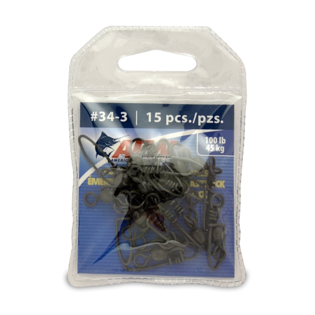 Picture of Afw Brass Coastlock Snap Swivels, Size #3, 100 LB (45 Kg) Test, Black, 15 PC