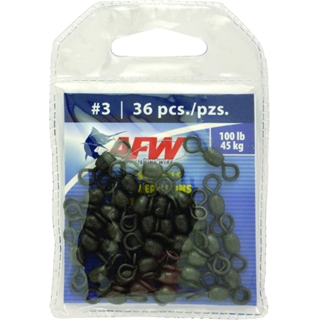 Picture of Afw Brass Crane Swivels, Size #3, 100 LB (45 Kg) Test, Black, 36 PC