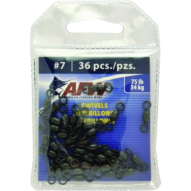 Picture of Afw Brass Crane Swivels, Size #7, 75 LB (34 Kg) Test, Black, 36 PC