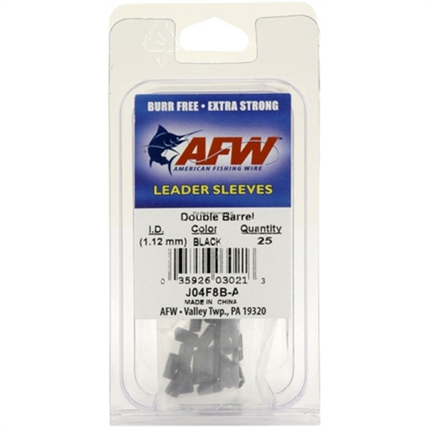 Picture of Afw Double Barrel Sleeves, Size #7F8, .068 IN (1.73 Mm) Id, Black, 25 PC