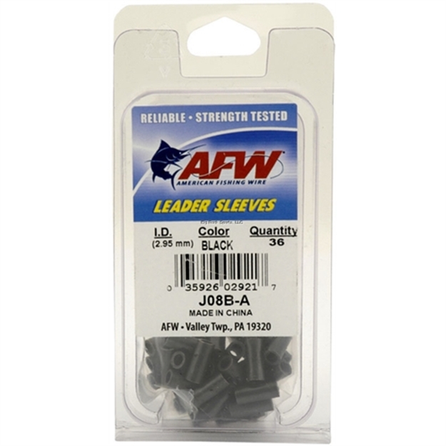Picture of Afw Single Barrel Sleeves, Size #6, .082 IN (2.08 Mm) Id, .375 IN (9.52 Mm) Length, Black, 25 PC