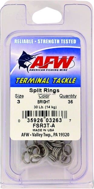 Picture of Afw Stainless Steel Split Rings, Size # 3, 30 LB (14 Kg) Test, Bright, 36 PC