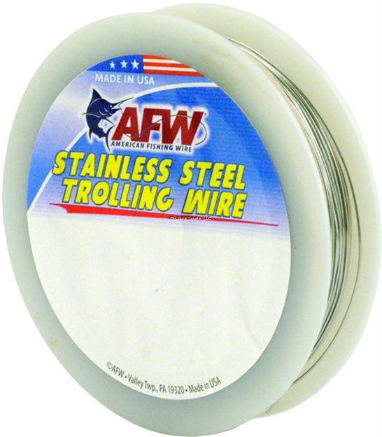 Picture of Afw Stainless Steel Trolling Wire, T304, 30 LB (14 Kg) Test, .020 IN (0.51 Mm) Diam, Bright, 300 FT (91.5 M)