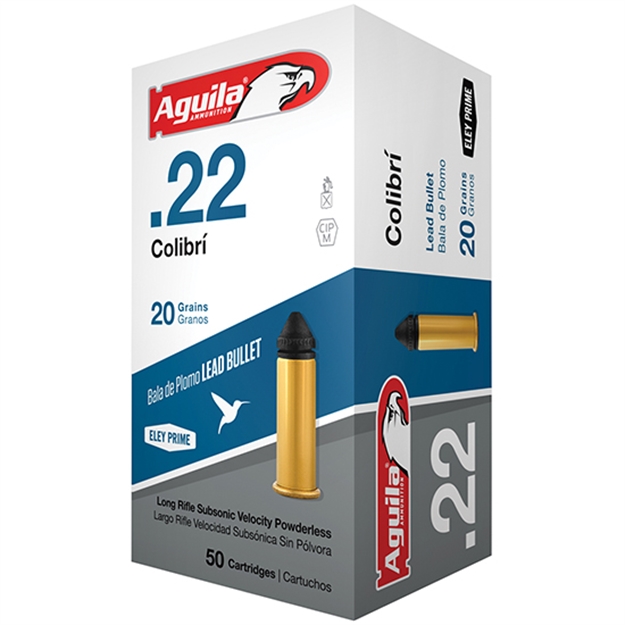 Picture of Aguila 1B220337 Colibri Rimfire 22Lr 20Gr Lead 50 Per Box/20 Case 1B222337 640420001265