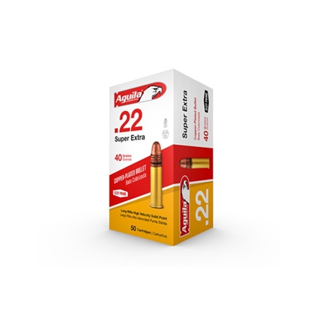 Picture of Aguila 1B220328 Super Extra High Velocity 22Lr 40Gr Copper Plated Solid Point 50 Per Box/40 Case 640420001012 -