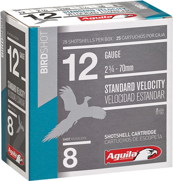 Picture of  Aguila 1Chb1218 Birdshot Standard Velocity 12Gauge 2.75" 1 1/8Oz 8Shot 25 Per Box/10 Case