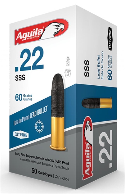 Picture of Aguila 1B220112 Sniper Subsonic Rimfire 22Lr 60Gr Lead Solid Point 50 Per Box/20 Case 1B222112 640420001357
