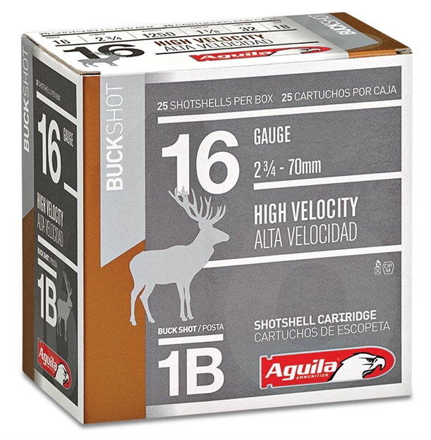 Picture of  Aguila 1C1601ba Buckshot  16Gauge 2.75" 1 1/8Oz 1Buck Shot 25 Per Box/10 Case