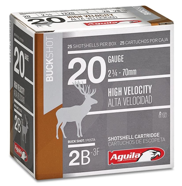 Picture of  Aguila 1C2002ba Buckshot  20Gauge 2.75" 1Oz 2Buck Shot 25 Per Box/10 Case 640420002446