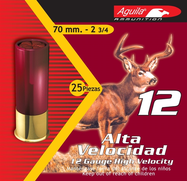 Picture of Aguila 12 Gauge High Velocity Shotshells, 2-3/4", No. 8 Bird Shot, 1330 Fps, 1 1/4 Oz, 25 Rnd