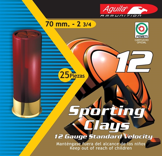 Picture of Aguila 1Chb1248 Competition High Velocity Sporting Clay 12 Gauge 2.75" 1-1/8 OZ 8 Shot 25 Bx/ 10