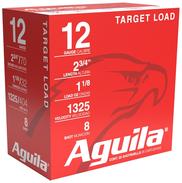 Picture of  Aguila 1Chb1248 Sporting Clays High Velocity 12 Gauge 2.75" 1 1/8 OZ 8 Shot 25 Per Box/ 10 Case 640420002576