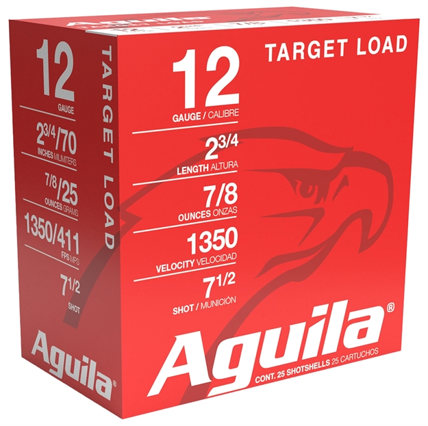 Picture of  Aguila 1Chb1250 Target Load Competition 12Gauge 2.75" 7/8Oz 7.5Shot 25 Per Box/10 Case 640420002590