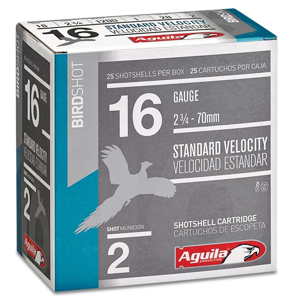 Picture of Aguila 1Chb1612 Hunting Standard Velocity 16 Gauge 2.75" 1 OZ 2 Shot 25 Bx/ 10