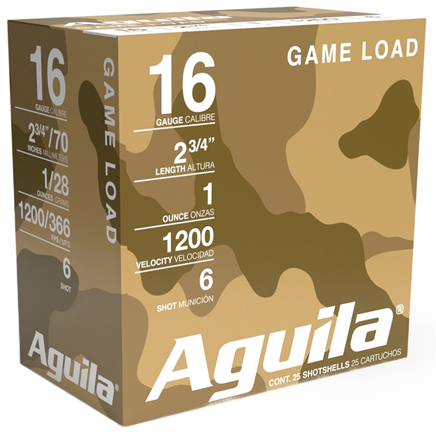Picture of  Aguila 1Chb1616 Birdshot Standard Velocity 16Gauge 2.75" 1Oz 6Shot 25 Per Box/10 Case 640420002781