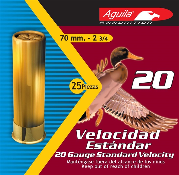 Picture of Aguila 20 Gauge Standard Velocity Shotshells, 2-3/4", No. 7 1/2, 25 RD