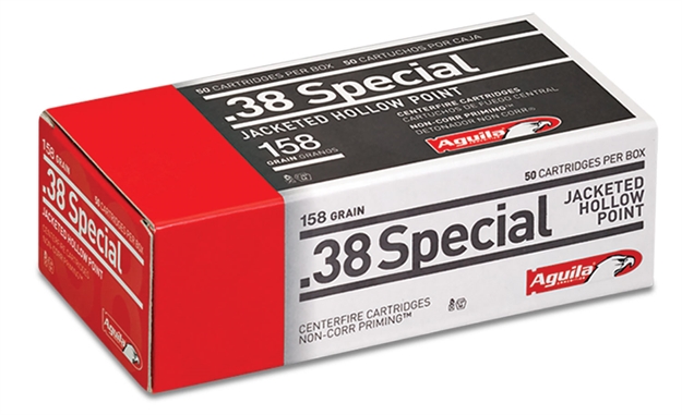 Picture of Aguila 1E382520 38 Special 158 GR Semi-Jacketed Hollow Point 50 Bx/ 10 CS