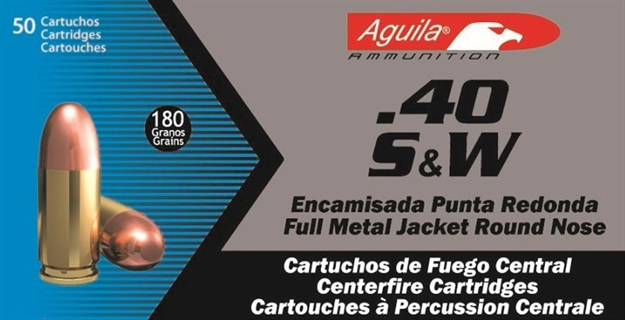 Picture of Aguila 1E402111 40 S&W 180 GR Round Nose 50Bx/20Cs