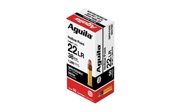 Picture of Aguila 1B220335 Super Extra High Velocity 22Lr 38Gr Copper Plated Hollow Point 50 Per Box/40 Case 1B222335 640420001036