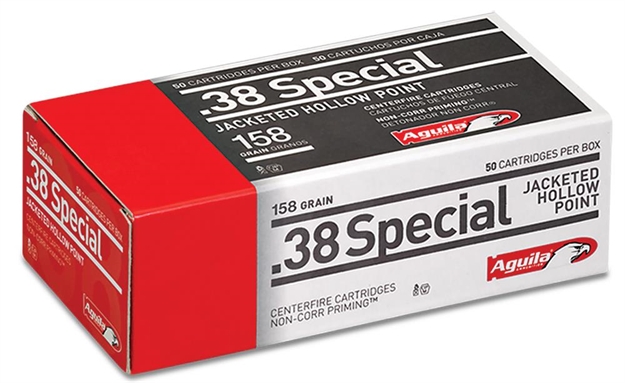 Picture of Aguila 38 Special 158 GR Jacketed Hollow Point 50 Bx/ 20 CS