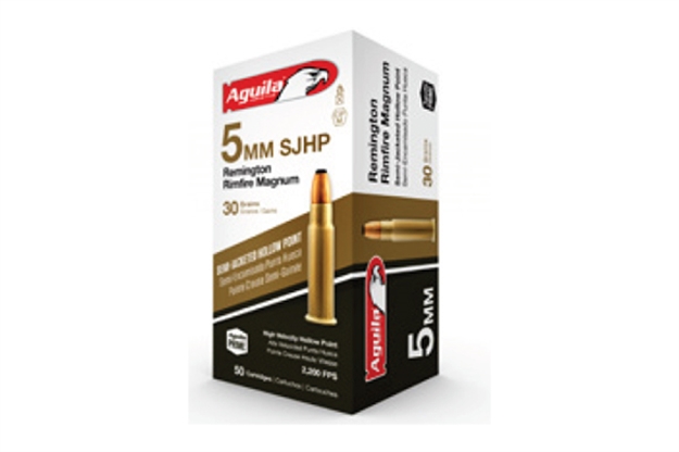 Picture of Aguila 5Mm Remington Magnum Ammo 30 Grain Jacketed Hollow Point