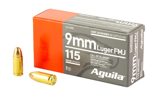 Picture of Aguila 9Mm 115Gr Fmj 50/1000 1E097704 640420016740