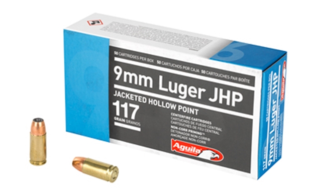 Picture of Aguila Centerfire Pistol Ammo, 9Mm, 117 GR Jhp, 1150 Fps, 50 Rd, 50 Rnd 1E092112 640420003184
