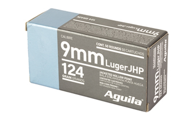 Picture of  Aguila 1E092125   9Mm Luger 124Gr Jacketed Hollow Point 50 Per Box/10 Case