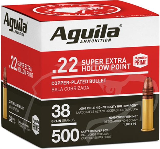 Picture of Aguila High-Vel 22Lr 38Gr Plated HP 1280Fps 500Rd 4Bx/Cs 1B221118 640420013145