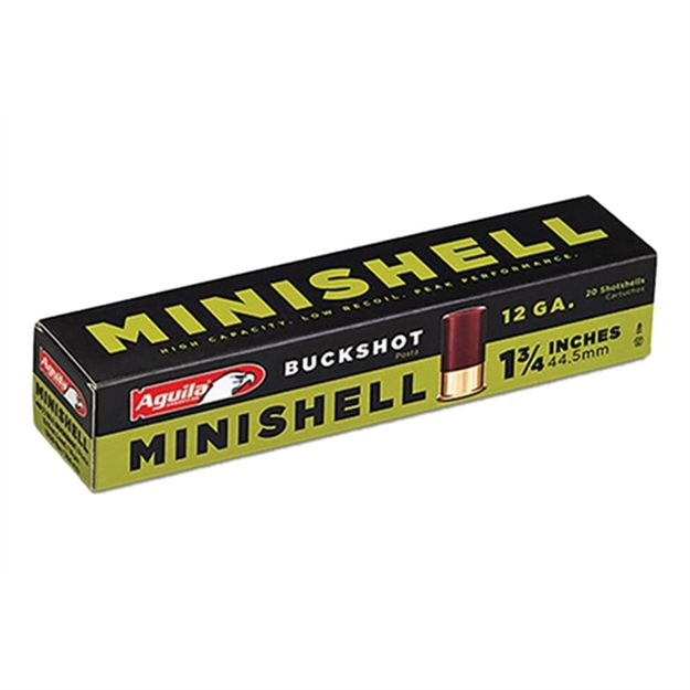Picture of Aguila 1Chb1288 Minishell Buckshot 12 Gauge 1.75", 5/8 Oz, 4B (7P)/1B (4P) Shot, 20 Per Box/25 CS 1C128970 640420002538