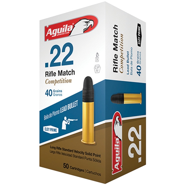 Picture of Aguila Ammo .22Lr Rifle Match 1080Fps. 40Gr. Lead RN 50-Pack
