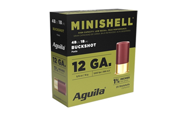 Picture of  Aguila 1Chb1385 Minishell Buckshot 12Gauge 1.75" 5/8Oz 4B(7P)/1B(4P) Shot 25 Per Box/10 Case 640420017013