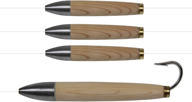 Picture of Ahi 6" + 4" Daisy Chain Cedar Plug - Natural 100Lb Fluorocarbon