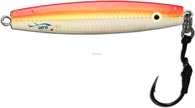 Picture of Ahi Assault Diamond Jigs - 4 Oz, Baby Red W/Assist Hook, 300Lb Split Ring, 300Lb Dyneema, 3X Mustad Hook